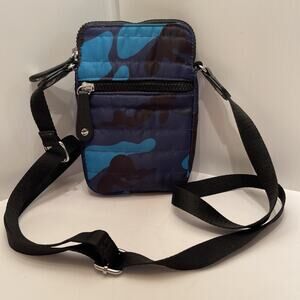 Sondra Roberts Crossbody Bag Squared Blue Camouflage Small Purse New